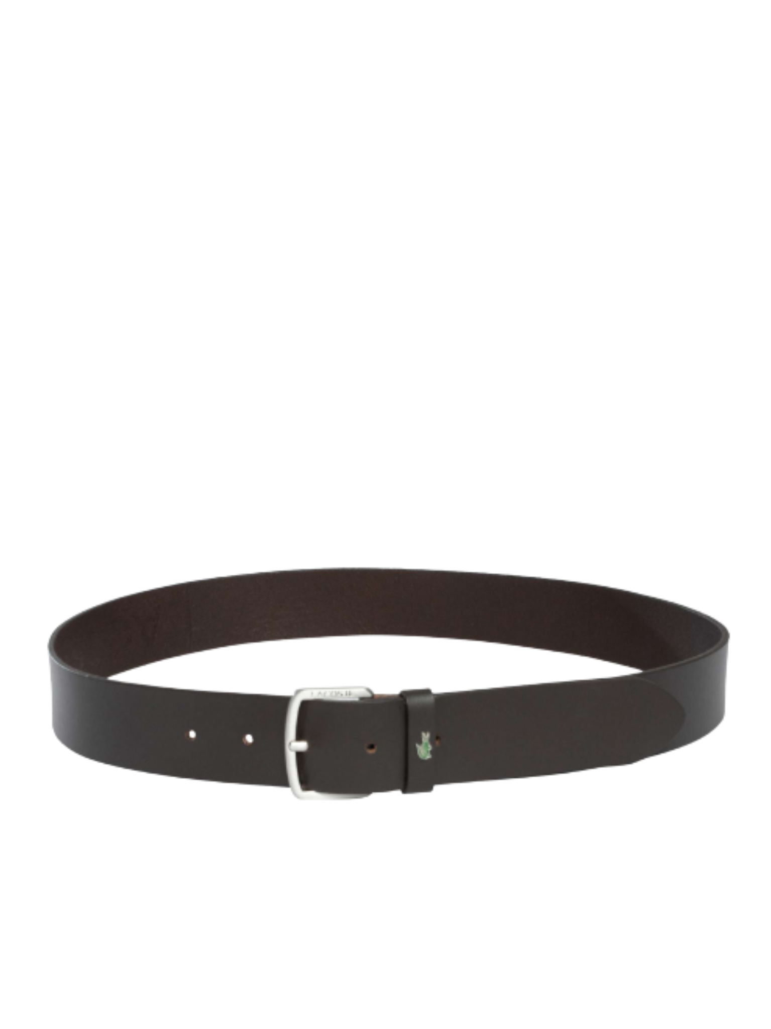 LACOSTE Smooth Leather Belt Dark Brown