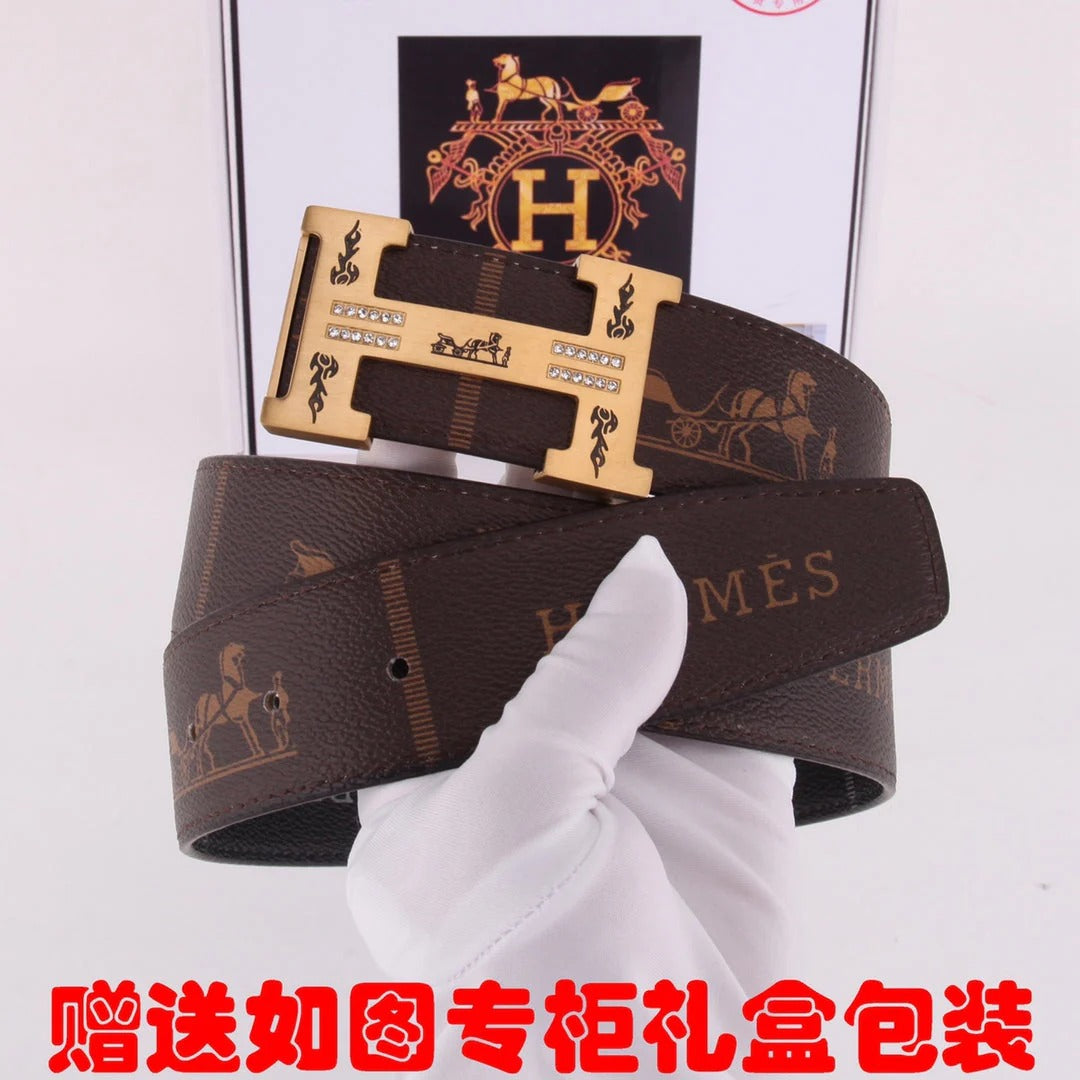HM Constance Belt 38mm Brown Black Cowhide Gold Buckle 620189|Hermès belt