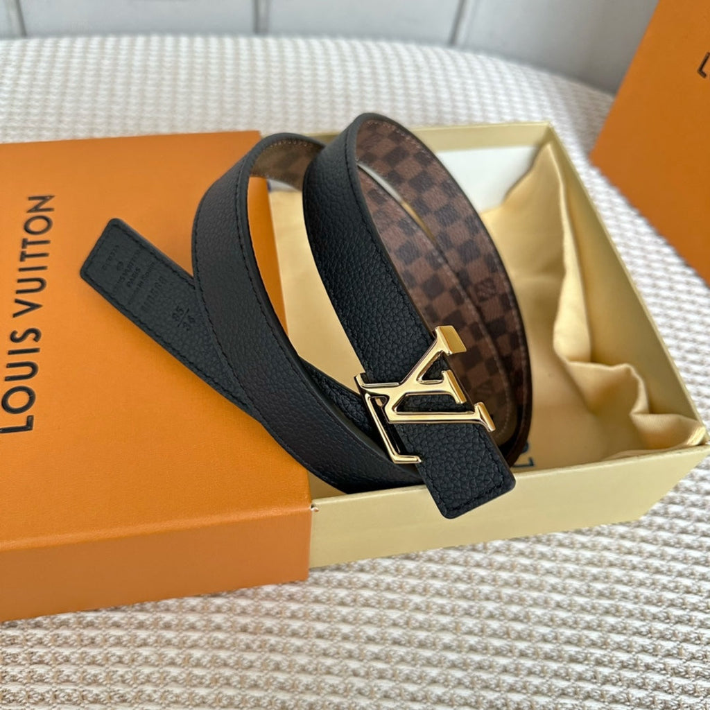 LOUIS VUITTON LV ICONIC 25 MM IN BROWN DAMIER CALFSKIN GOLD HARDWARE