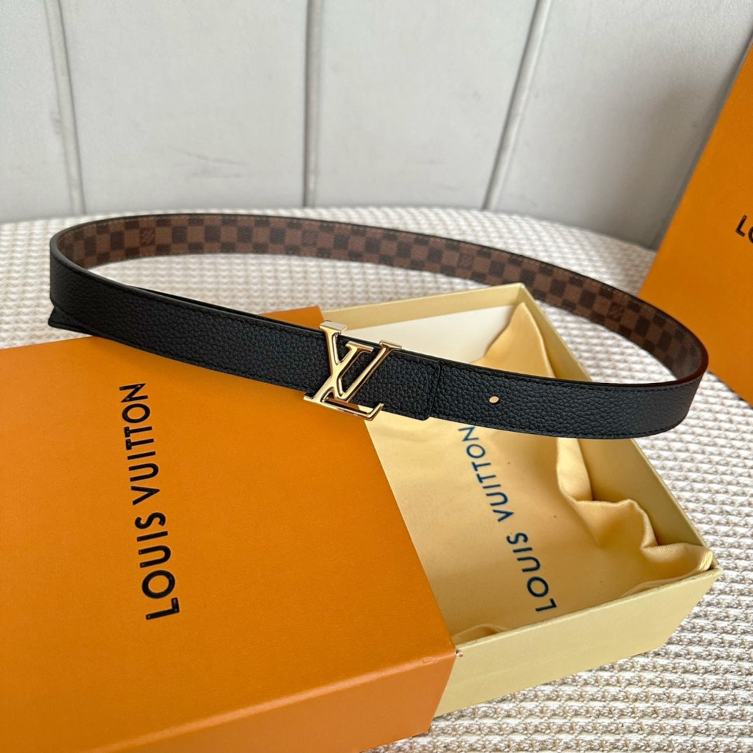 LOUIS VUITTON LV ICONIC 25 MM IN BROWN DAMIER CALFSKIN GOLD HARDWARE