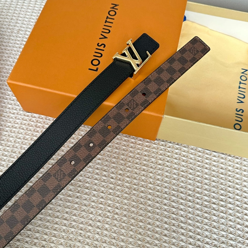 LOUIS VUITTON LV ICONIC 25 MM IN BROWN DAMIER CALFSKIN GOLD HARDWARE