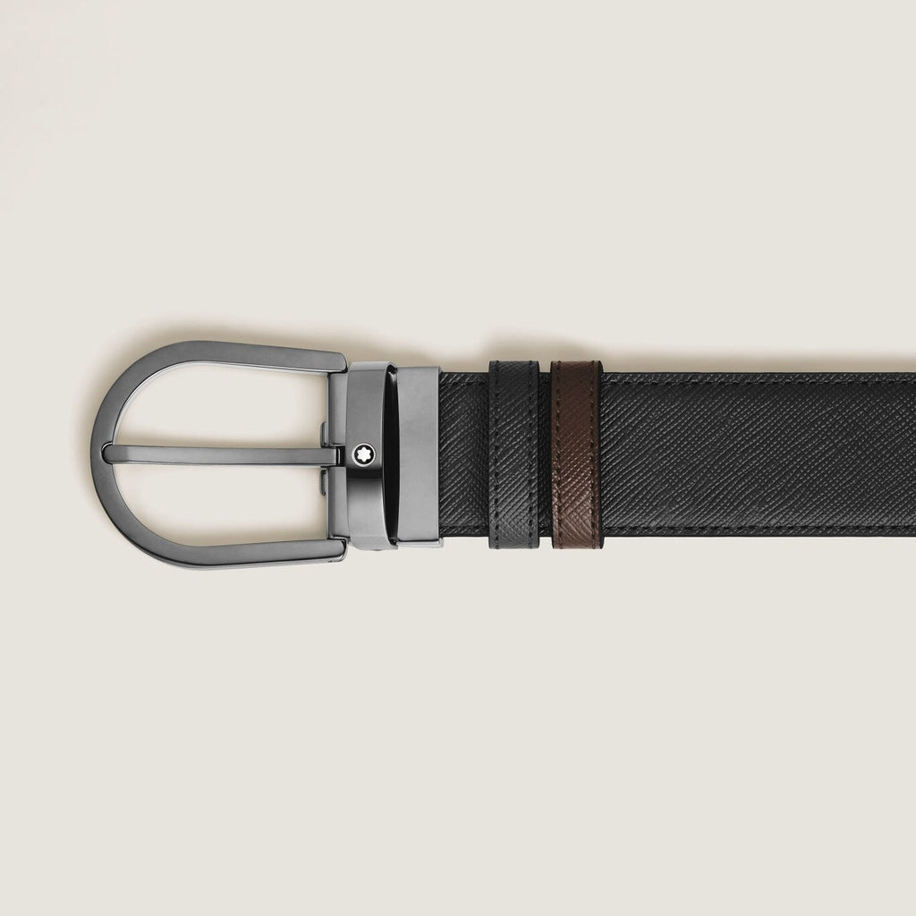 Montblanc reversible belt in black/brown Sartorial leather 35 mm 222357